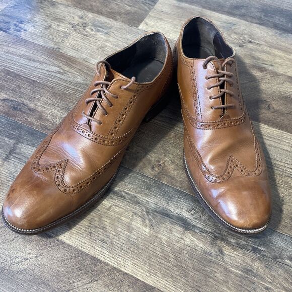 Cole Haan Wingtip Shoes Mens Size 11.5 Brown Leather Brogue Oxford Dress C12210 main image 6